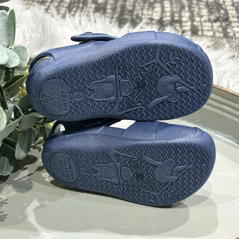 Okabashi Navy Toddler‎ Waterproof Sandals Size 5 Sustainable Shoes Made In USA